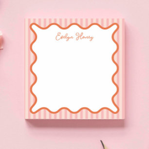 Personalised Vibrant Bold Colours Whimsical Wavy  Notepad