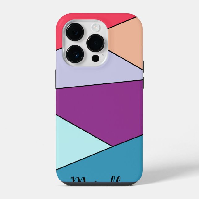 Personalised vibrant geometric iPhone case (Back)