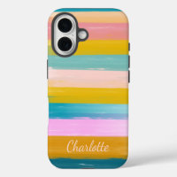 Personalised Vibrant Pastel Striped Brush Strokes