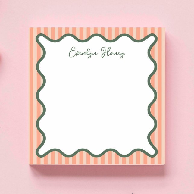 Personalised Vibrant Whimsical Wavy Border Notepad (Creator Uploaded)