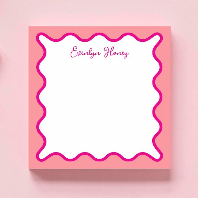 Personalised Vibrant Whimsical Wavy Border Notepad (Creator Uploaded)