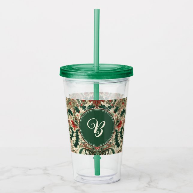 Personalised Victorian/Classic/Vintage Christmas Acrylic Tumbler (Front)