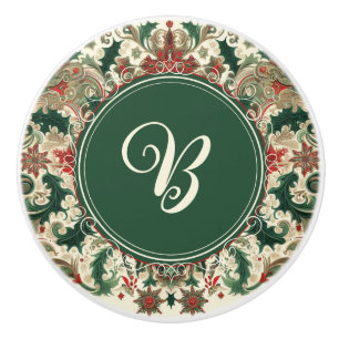 Personalised Victorian/Classic/Vintage Christmas Ceramic Knob