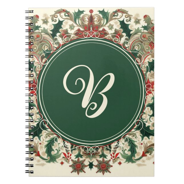 Personalised Victorian/Classic/Vintage Christmas Notebook (Front)