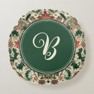 Personalised Victorian/Classic/Vintage Christmas Round Cushion
