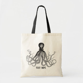 Personalised Victorian Octopus, Steampunk Tote Bag