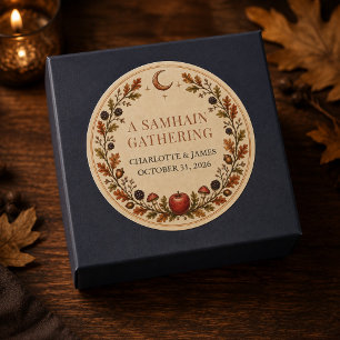 Personalised Victorian Samhain Botanical Classic Round Sticker