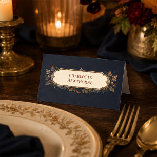 Personalised Victorian Samhain Botanical Place Card