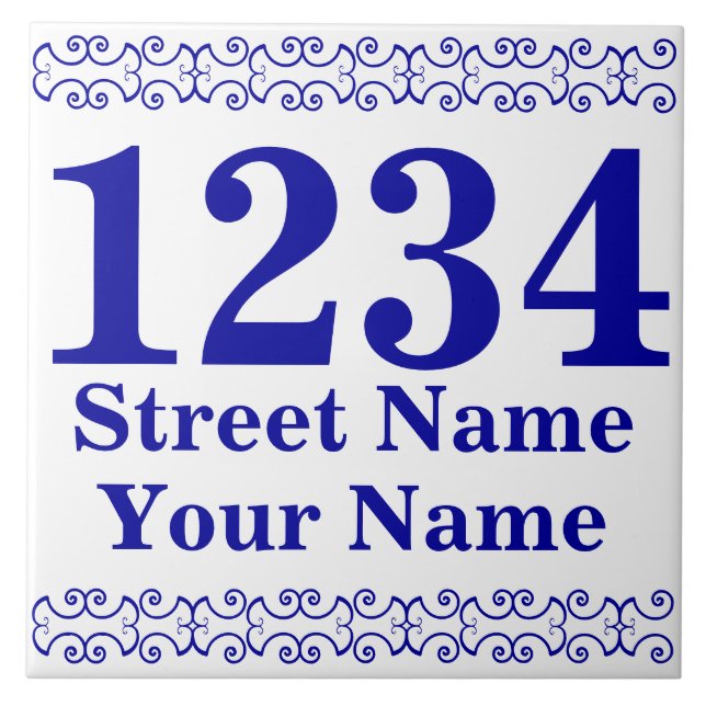 Personalised Victorian Street Address Tile (Front)