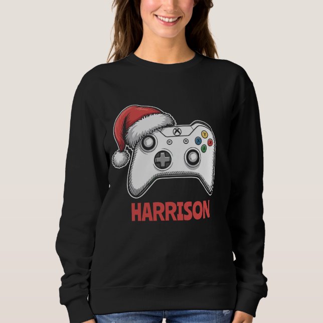 Personalised Video Game Controller Santa Hat  Sweatshirt (Front)