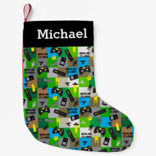 Personalised Video Game Gamer Boys Tweens Teens Small Christmas Stocking