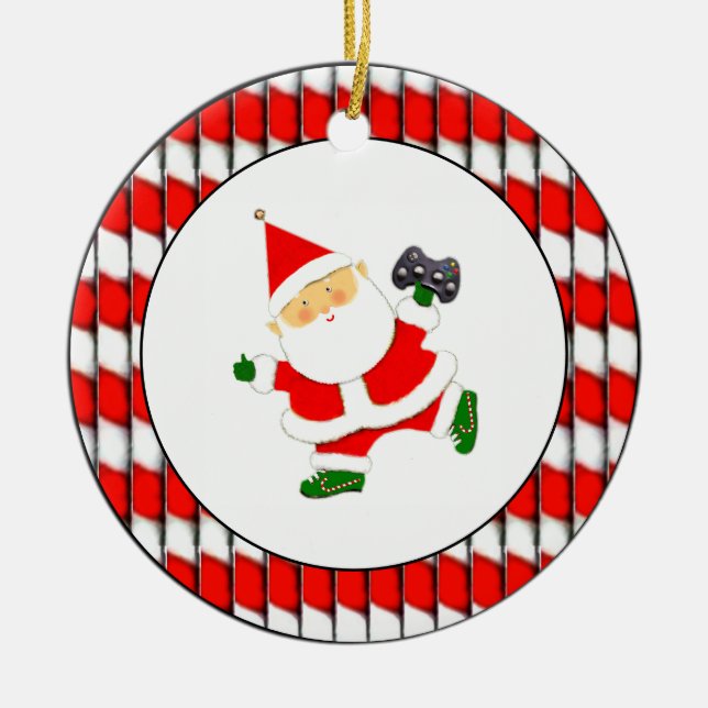 Personalised Video Gamer Ceramic Ornament (Front)