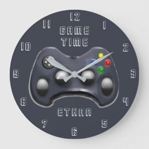 Personalised video gamer gift large clock