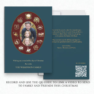 personalised video Twelve Days of Christmas photo  Invitation