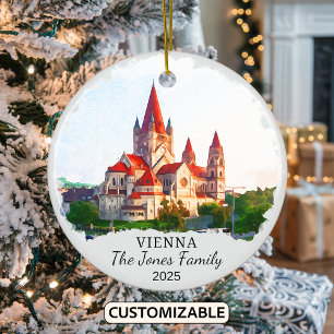 Personalised Vienna Ornament, Austria Ceramic Ornament