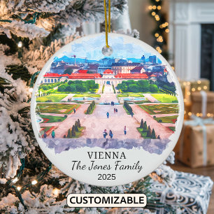 Personalised Vienna Ornament, Austria Ceramic Ornament
