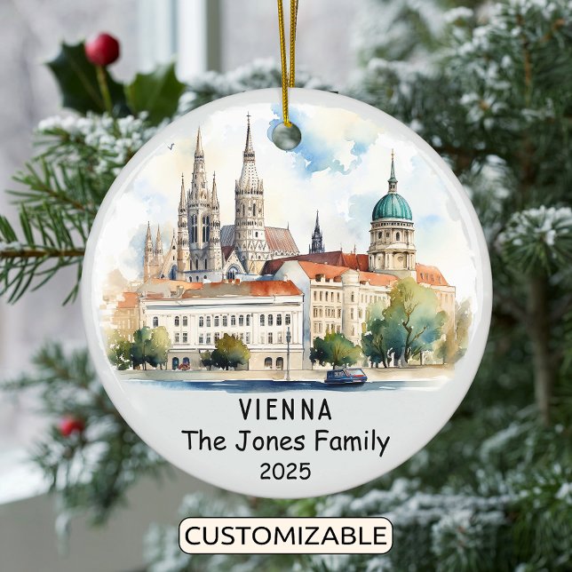 Personalised Vienna Ornament, Austria Ceramic Ornament (Creator Uploaded)