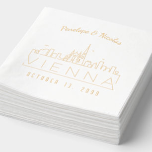 Personalised Vienna Wedding Napkins Gold Foil
