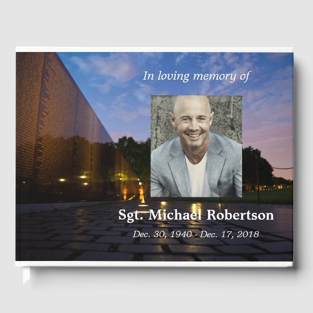 Personalised Vietnam Veteran  Memorial Guest Book (Front)