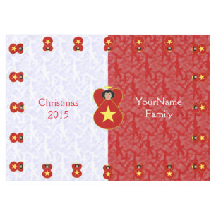 Personalised Vietnamese Angel Flag Red White Tablecloth