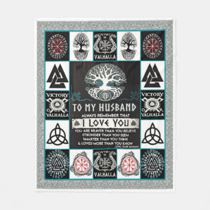 Personalised Viking To My Husband From Wife Fleece Blanket