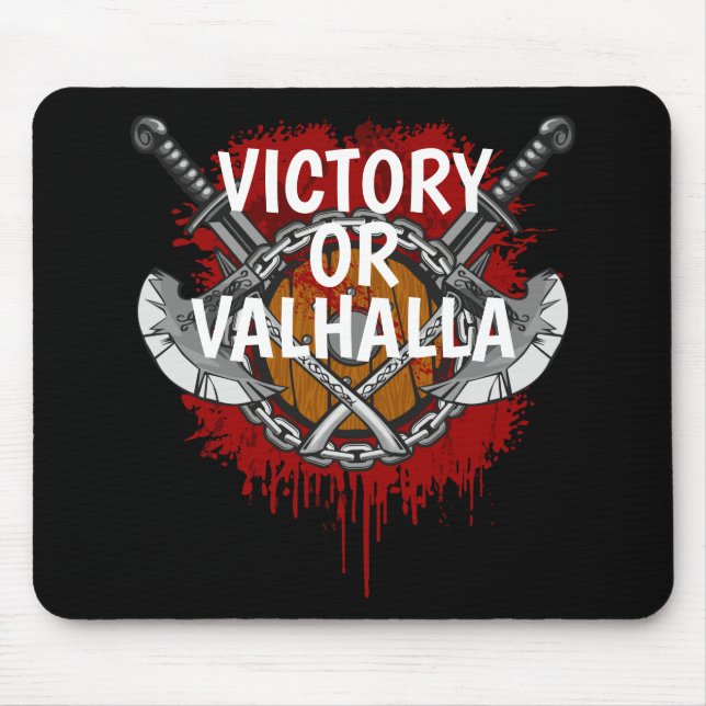 Personalised Viking Victory or Valhalla Battle Cry Mouse Pad (Front)