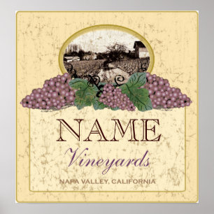 Personalised Vineyard Poster