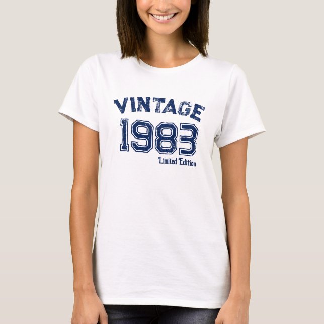 Personalised Vintage 1983 limited Edition T-Shirt (Front)