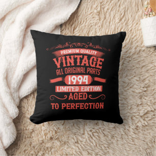 Personalised vintage 30th birthday gift red cushion