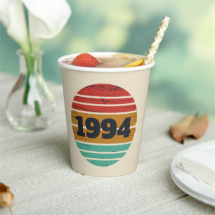 Personalised vintage 30th birthday gifts paper cups