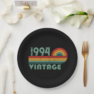 Personalised vintage 30th birthday gifts paper plate