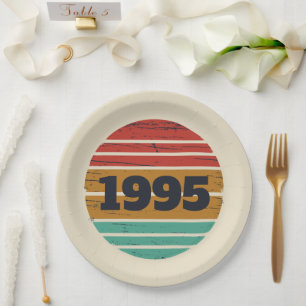 Personalised vintage 30th birthday gifts paper plate