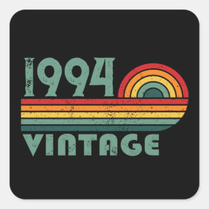 Personalised vintage 30th birthday gifts square sticker