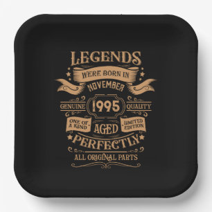 Personalised vintage 30th birthday whiskey themed paper plate