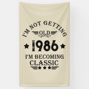 Personalised vintage 35th birthday party banner