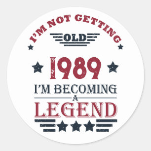 Personalised vintage 35th birthday party  classic round sticker