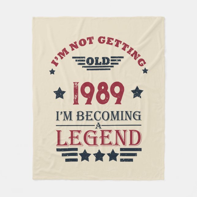 Personalised vintage 35th birthday party  fleece blanket (Front)