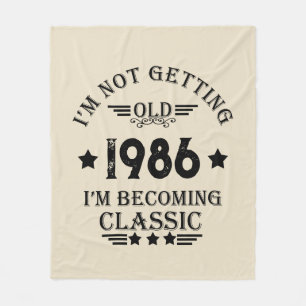 Personalised vintage 35th birthday party fleece blanket