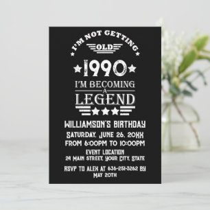 Personalised vintage 35th birthday party invitation