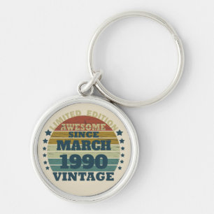 Personalised vintage 35th birthday party key ring
