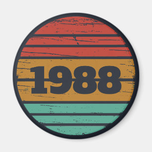 Personalised vintage 35th birthday party magnet