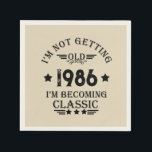 Personalised vintage 35th birthday party napkin<br><div class="desc">Make your birthday special with this unique design. Add a touch of sophisticated elegance to your celebration with our exquisite,  one-of-a-kind graphics. These designs bring sophistication and originality to any product,  creating a memorable and stylish gift. They are perfect for those who appreciate timeless glamour on their special day.</div>