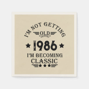 Personalised vintage 35th birthday party napkin