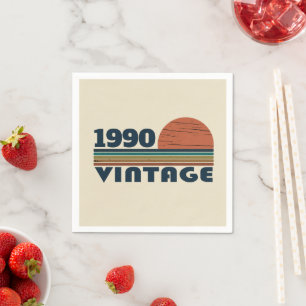 Personalised vintage 35th birthday party napkin