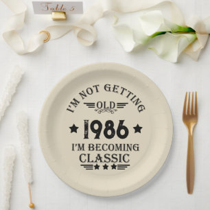 Personalised vintage 35th birthday party paper plate