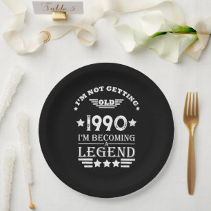 Personalised vintage 35th birthday party paper plate