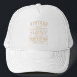 Personalised vintage 35th birthday party trucker hat<br><div class="desc">Add some originality to your wardrobe with this vintage birthday graphic design featuring awesome typography font lettering. It's a great gift idea for men,  women,  husbands,  wives,  girlfriends,  and boyfriends who will love this unique artwork. It makes an amazing and fun holiday present for your birthday party.</div>