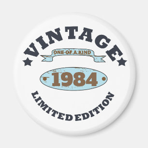 Personalised vintage 40th birthday gift magnet