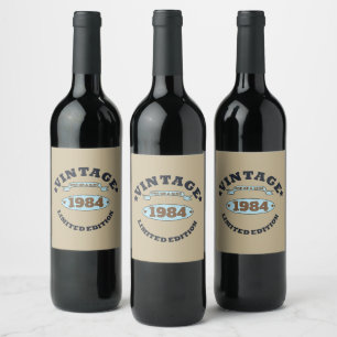 Personalised vintage 40th birthday gift wine label