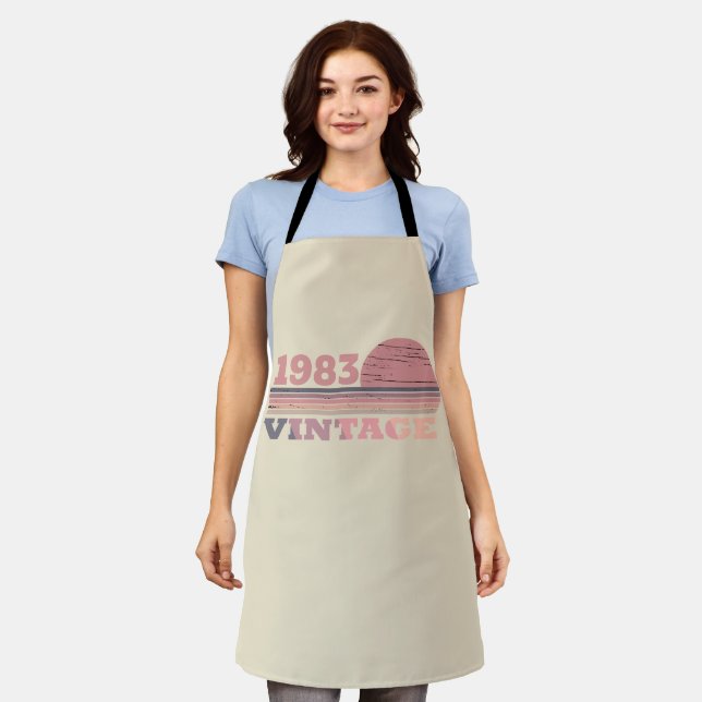 Personalised vintage 40th birthday gifts apron (Worn)